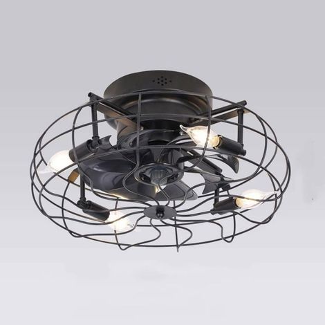 Prix Usine 2023 Nouveau Style Américain Lampe de Ventilateur de Plafond Led Fer Forgé Ventilateur Suspension Lampe Simple Créativité Télécommande Lampe de Ventilateur Villa Chambre Salon Salle à Mang (1/5)