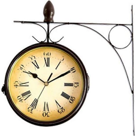 Doppelseitige Wanduhr im europäischen Stil für Creative Classic Clocks Monochrom