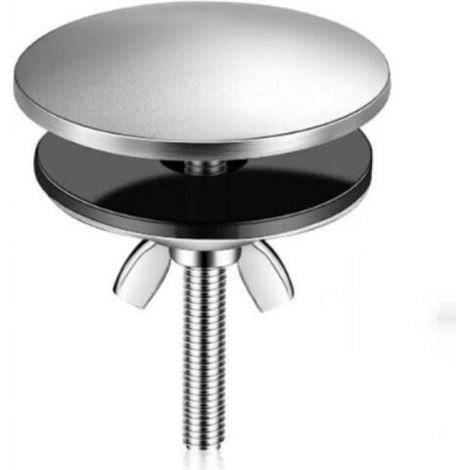Tappo per foro lavello da 5 cm (nichel spazzolato), tappo per foro rubinetto in acciaio inox, tappo di ricambio universale per lavelli da cucina e da bagno. (1/5)