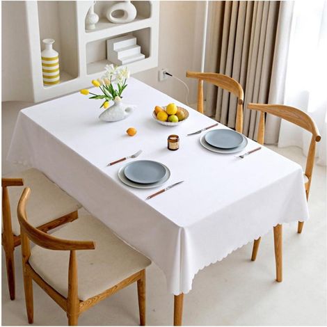 Nappe anti-taches Rectangulaire 240x140 cm Blanc Imperméable & Facile d'entretien