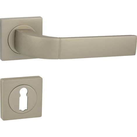 DOMINO Poignée de porte FOKUS-QR M91 BB Poignée avec rosace BB pour clé Nickel satiné (1/5)