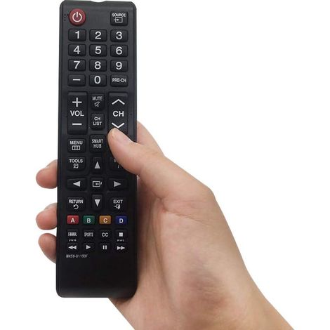 Télécommande de remplacement Samsung BN59-01199F. compatible TV Samsung Smart TV. contrôleur universel. noir. avec piles. fonctionne avec modèles récents. accessoire essentiel. (1/5)