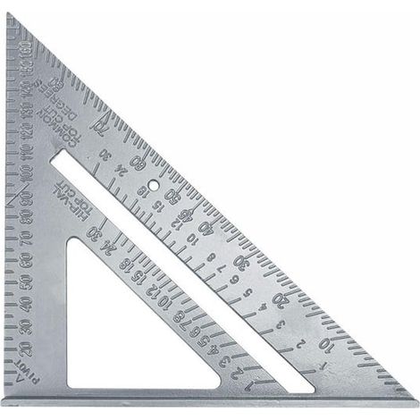 Escuadra de carpintero, aleación de aluminio de 17,8 cm, regla triangular para trabajos de carpintería, herramienta de medición cuadrada para construcción y techado (1/5)