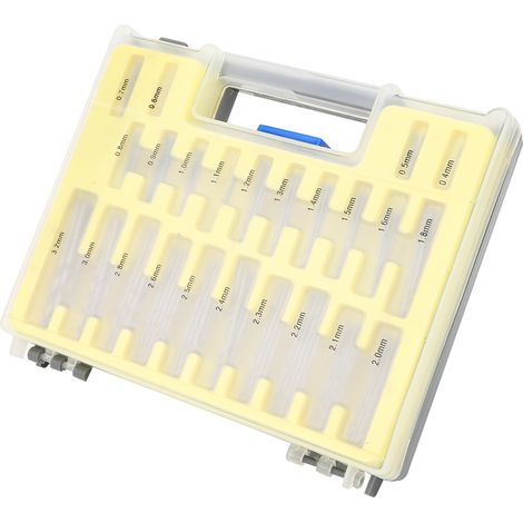 Ensemble de 150 mini forets hélicoïdaux pour agrandir les trous, accessoire de quincaillerie en acier rapide de 0,4 à 3,2 mm (1/5)