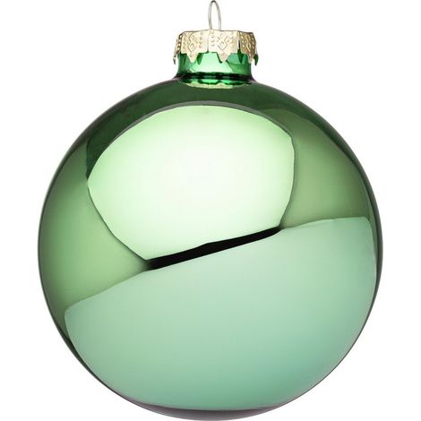 Palline per albero di Natale, sfera verde caraibi lucido -6 sfere da 6 cm