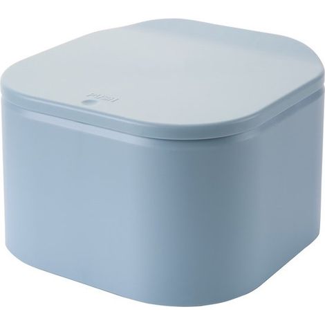 Corbeille de bureau - Corbeille à bouton-poussoir - Mini-poubelle - Corbeille de bureau pour le bureau - Corbeille de bureau - Bleue - Plastique bleu (1/5)