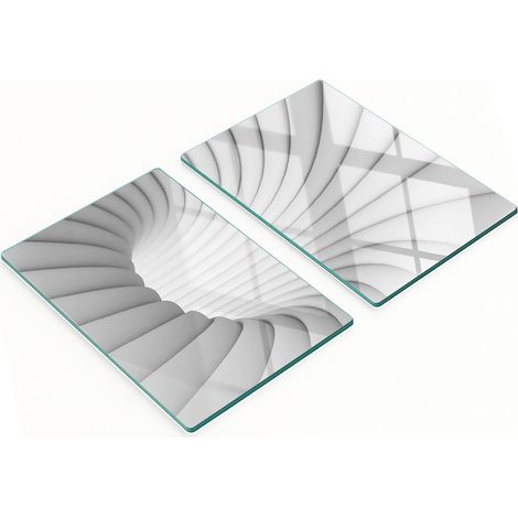 Küchenarbeitsplatten aus gehärtetem Glas mit abstraktem Tunnelmuster, 2 x 40 x 52 cm (1/5)