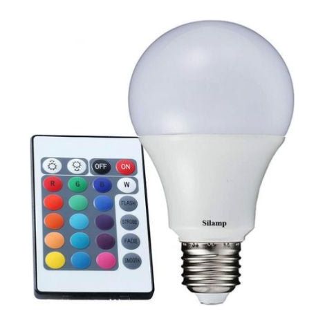 Silamp – Ampoule LED E27 5W 220V RGBW – 500 lumens – Angle d’éclairage 120° – Température de fonctionnement -20°C à +50°C – Usage intérieur