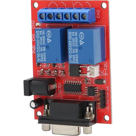 Module Relais 4A Commande Port Série 2 Canaux Filtre Condensateur Contrôleur Monopuce SR-10 (1/5)