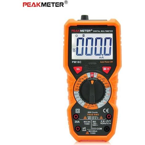 PEAKMETER PM18C haute précision numérique de poche Multimètre Tension AC - DC Température actuelle (1/4)