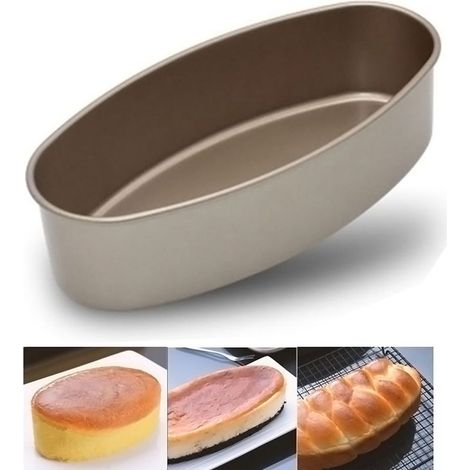 Plateau de cuisson antiadhésif de forme ovale, moule à pain, moule à gâteau au fromage, poêle en étain, outil de cuisine. (1/5)