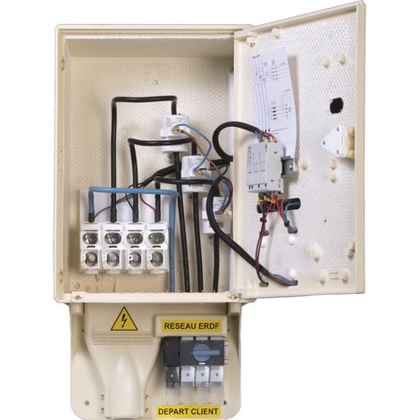 Michaud – Coffret BPS Branchement puissance surveillée 100A – Arrivée basse – Départ bas – Sans protection amont – Tableau équipé apparent