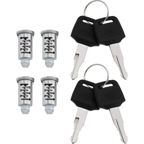4 Pièces Barres de Toit Avec Serrures de Sécurité Pour Coffre, Porte-vélos, Porte-Ski, Kayak - Serrure de Chargement Avec Clés (1/5)