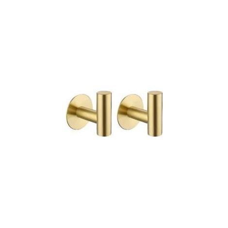 selbstklebende Handtuchhaken aus Messing fürs Badezimmer, Bademantelhaken aus Metall, hergestellt aus Edelstahl SUS 304, goldfarben von Crezuo (1/5)