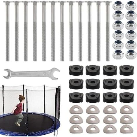 Pièces pour Cadre de Trampoline - Vis De Fixation Pieds Trampoline,Écrous Stabilisation 12x Balancelle Clôture Serre Jardin Abri Aire Jeux Gazebo (1/5)