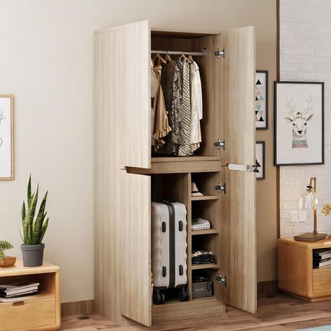 Commode coloris natural bois en bois 70 x 40 x 170 cm (1/5)