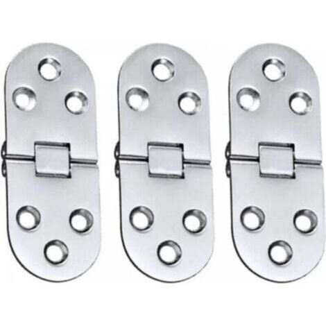 3 PCS Charnières Alliage Acier Inoxydable Pour Table Rabat Porte Pliante Tiroir Bureau Machine Coudre Argent (1/4)