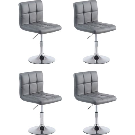 4er Set Lounger Palma V2 Kunstleder grau