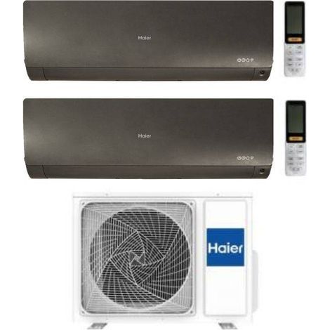 Climatiseur Haier Dual Split Flexis Plus Black 9+12 avec 2U50S2SM1FA-3 Inverter Wi-Fi Classe A++