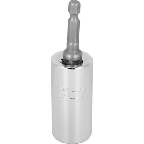 Douille universelle multifonctionnelle 3/8" argentée en acier 55 + tige de connexion, outil manuel 7-19 mm (1/5)