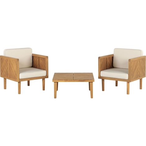 Bistro Set inkl. Kissen BARATTI Akazienholz Braun
