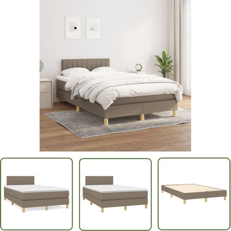 The Living Store Boxspringbett mit Matratze Taupe 120x200 cm Stoff - Boxspringbett - Doppelbett - Bettenrahmen - Lattenrost - Matratze (1/5)