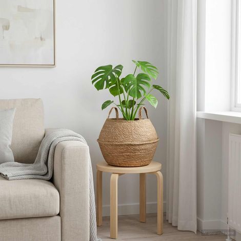 vidaXL Plant Pot with Handles Natural 脴 45 x 36 cm 100% Seagrass (1/5)