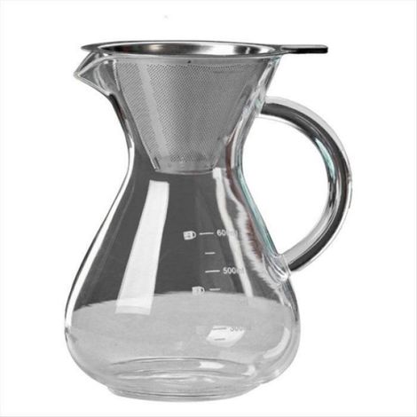Cafetière en Verre avec Filtre Pots à Expresso Résistants Aux Hautes Températures Serveur à Café à Échelle Graduée 600 comme indiqué (1/5)
