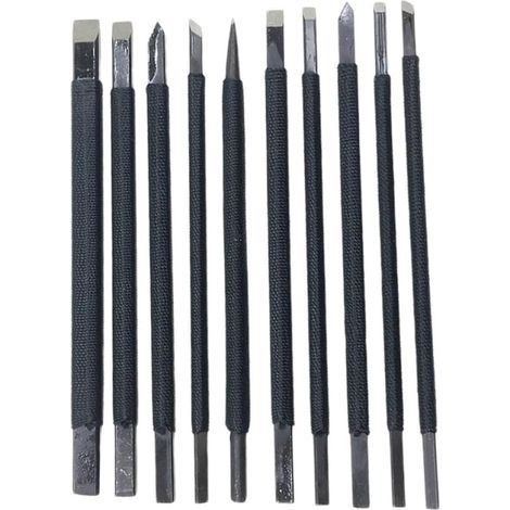 Outils de Sculpture Formes pour Kit 10 en Acier Tungstène Gravure et Pierre Usage Artisanal Quotidien Loisirs - (1/5)