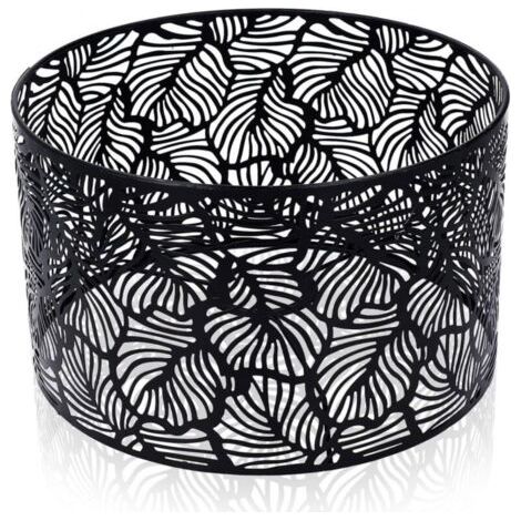 Abat-jour tambour universel moderne noir pour ampoules E14 E27 25x16 cm, lampe à dissipation thermique (1/5)
