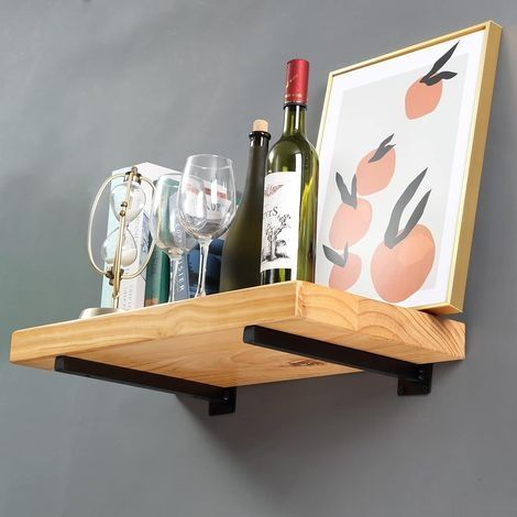 Industrielle Regalhalterung Retro Wandmontage Regalträger - Retro Metallregalhalterungen mit Schrauben Wandmontage Regal Bodenflansch Sanitär Steampunk Ländlich (40 cm 4 Stück, Schwarz) (1/4)