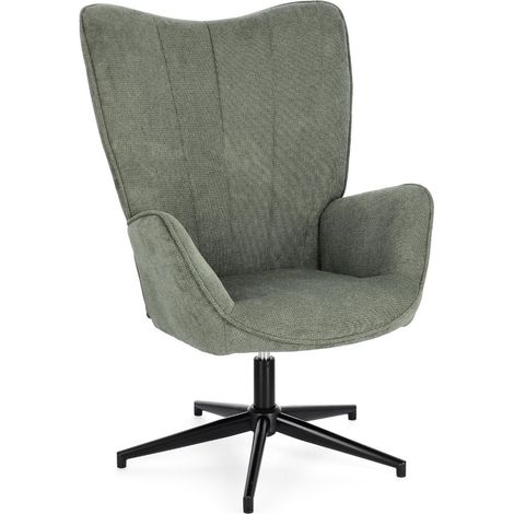 Fauteuil pivotant 69x72x106 cm en tissu gris - JOFFRY (1/4)