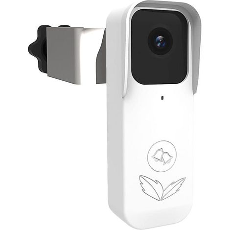 for Video Doorbell Door Holder, Silicone with Parasol, Dust Protection, No-Drill Mounting Bracket, Doorbell Cover Holder, Non-Block, Doorbell Sensor (White) A363 (1/5)