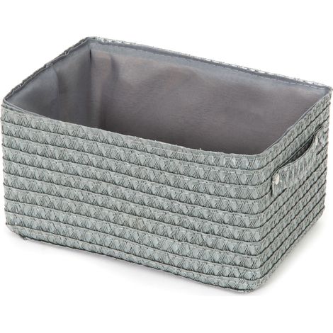 Panier de rangement rectangulaire en polypropylène gris 230x150x120 mm – Avec poignées – RAN9694 – Compactor