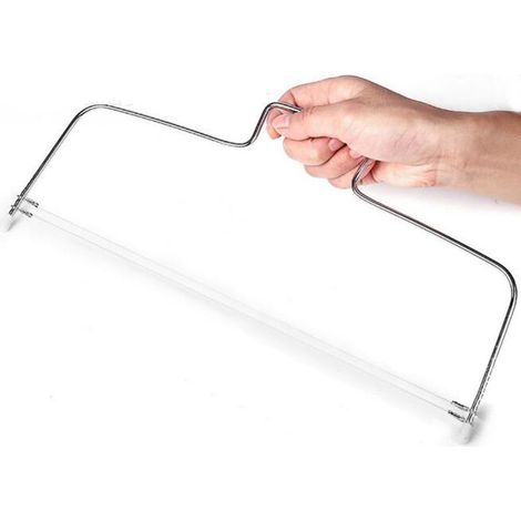 1 Coupe-gâteau,2 fils inox,réglable en hauteur,acier inoxydable,argente,cuisine et pâtisserie (1/4)