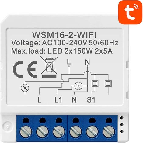 Interruttore Wi-Fi intelligente da incasso Avatto WSM16-W2 TUYA