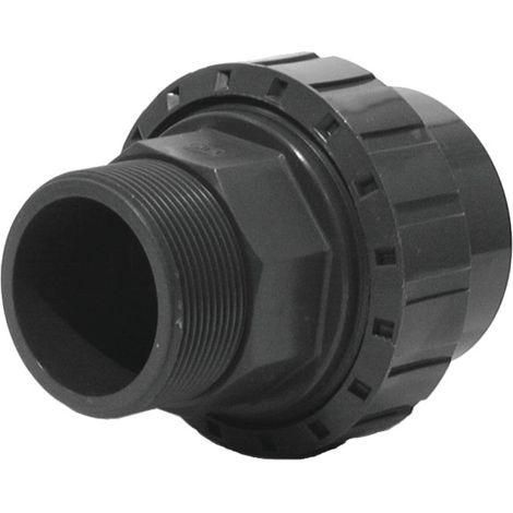 Raccord d'évacuation PVC – Union pression fer-pvc droit M/visser F/coller 40mm – Pour chantiers humides – 50 unités – Aliaxis (1/2)