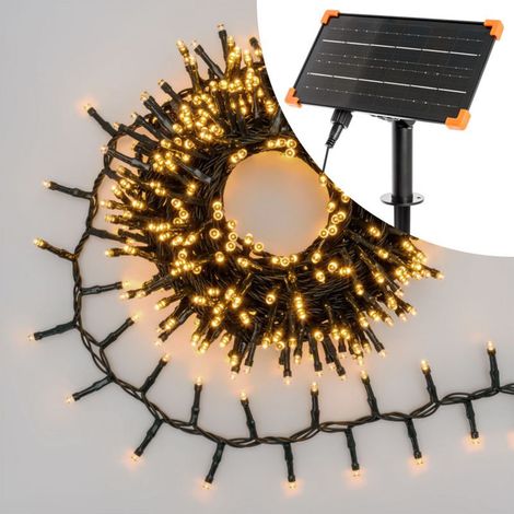 Catena lineare natalizia 1000 led bianco caldo Ø 5 mm con pannello solare decorazione natalizia