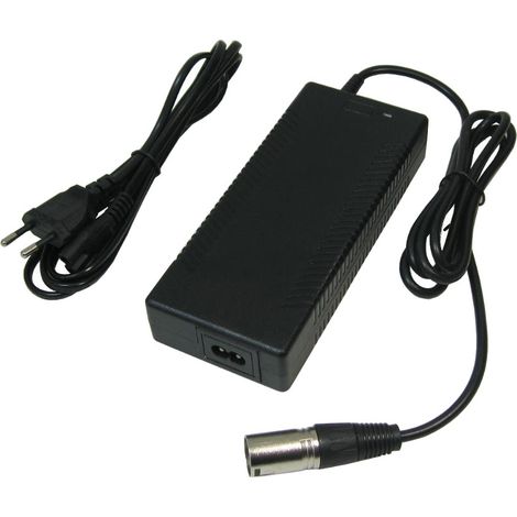 Trade-Shop Netzteil Ladegerät Ladekabel 54,6V 2A für 48V Akkus mit 3pin XLR Stecker Anschluss (18,5mm x 15,5mm) für E-Bike Elektrofahrrad Pedelec Elektro Fahrrad Akkus zum Aufladen