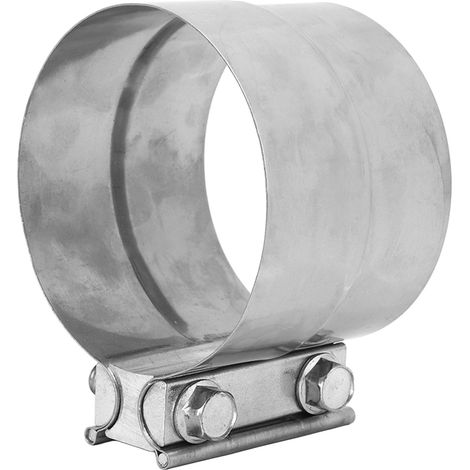 Bride de serrage universelle en acier inoxydable 304 pour système d'échappement complet, collier robuste à joint à recouvrement pour downpipe et catback, fixation étanche et durable. (1/5)