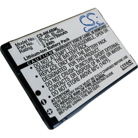 vhbw Akku kompatibel mit Nokia 2660, 2505, 3606, 1606, 6125, 6131, 2760, 5000, 2630, 6111 Handy Smartphone Telefon (800 mAh, 3,7 V, Li-Ion)