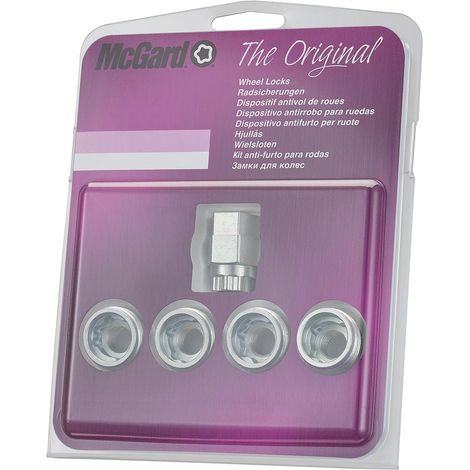 4 ECROUS ANTIVOL SU MCGARD M12X1.75/ 60°/ LONG. 20.4MM/ Ø19/21MM