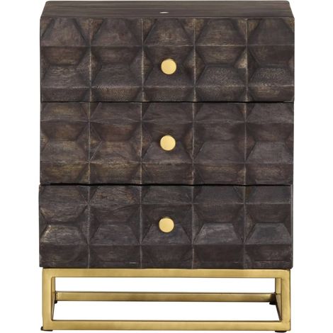 Maison Exclusive - Nachttisch Schwarz 40x30x50 cm Massivholz Mang