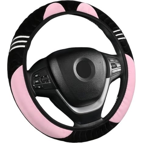 Housse de volant de voiture en peluche avec oreilles de chat mignonnes (1/5)