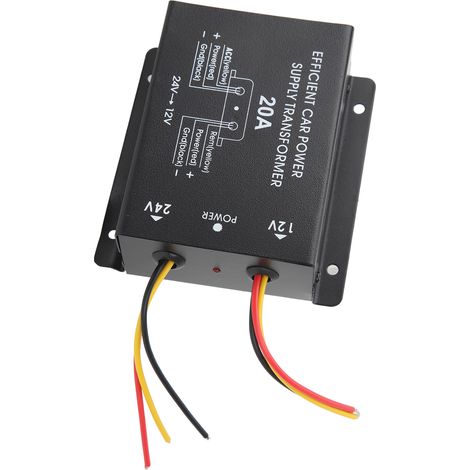 Convertisseur Électrique Voiture 20A 24V vers 12V DC Adaptateur Transformateur Puissance pour Talkie-Walkie Afficheur Camion Bus (1/5)