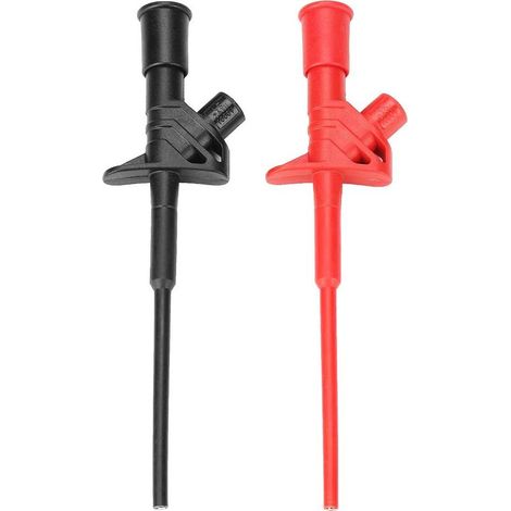Multimètre Isolée Test Sonde, Paire P5004 Haute Tension Sondes de Test Isolées Flexibles Pince Professionnelle À Crochet pour Test Rapide Avec Banane Prise Standard 4Mm (Noir+Rouge) (1/5)