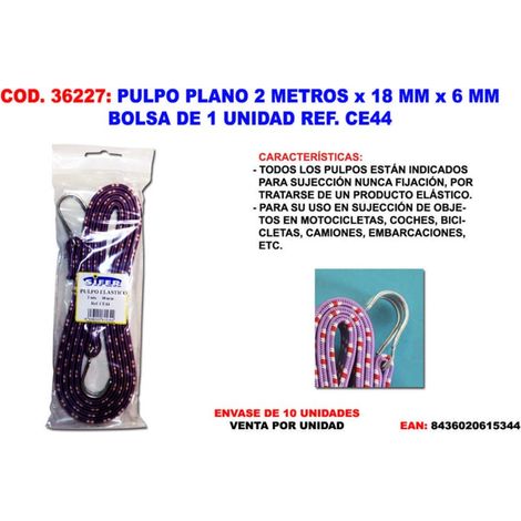 Poulpe Plat 2 Mètres 18 mm 6 mm CE44 Sachet 1 Unité CE08