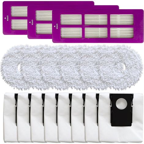 Confezione da 17 spazzole principali per aspirapolvere da pavimento Eureka J15 Pro Ultra con docking station, 3 filtri + 6 panni + 8 sacchetti per la polvere (1/5)