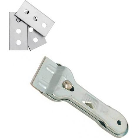 TrAdE Shop Traesio - Raschietto In Metallo + Lame Taglierino Professionale Cutter Leviga Per Vernice -