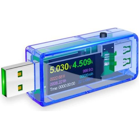 Testeur USB - Multimètre Numérique Tension Courant 3,7-30 V 0-4 A - Écran LCD IPS 0,96 Pouces - Pour Chargeurs Mobiles Disques Durs USB 3.0 Clés USB - 1 Pièce (1/5)